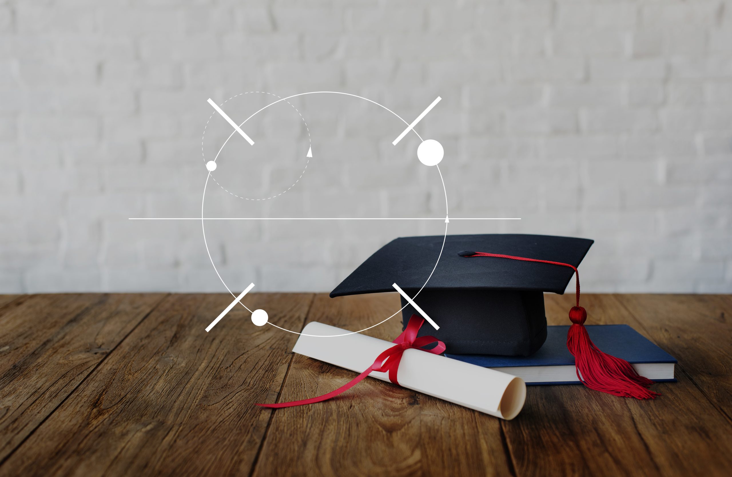 Graduation cap and diploma